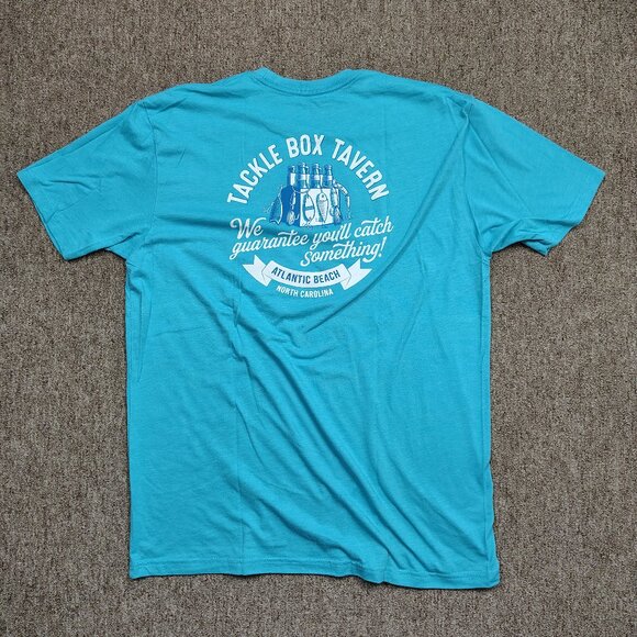 DIVE BAR T-Shirt Men XL Blue TACKLE BOX TAVERN Atlantic Beach NC Americana - Picture 4 of 9